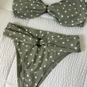 Abercrombie & Fitch Green Polka Dot Bikini Set